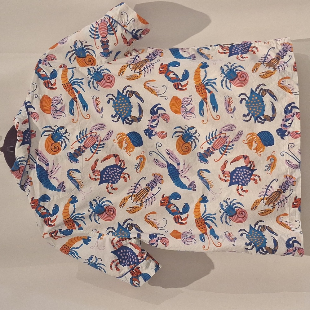 Printfresh Seafood Boil Button Down Pajama Shirt … - image 6